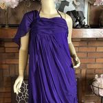 Alice + Olivia PURPLE DRAPING SILK HALTER DRESS (M) Photo 0