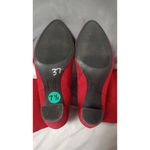 Jones New York Red Suede Boots 7.5 NWOB Vintage Y2K Quiet Luxury Statement Heels Photo 2