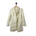 Avec Les Filles Women’s Leather Blazer Dress in Cream Size M Photo 5