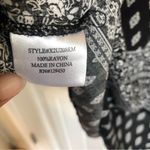 Fred David Womens 3/4 sleeve Black/white blouse with front tie strings Large Photo 4