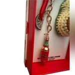 Betsey Johnson Piper K Knit Avocado Multi Charm Keychain Bag Purse Southwestern NWT Photo 5