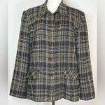 Sag Harbor Blazer Jacket Navy And Green Plaid Fully Lined Women’s Size 8 Photo 0