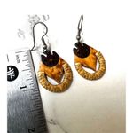 Brown rattan dangling earrings Photo 7
