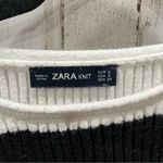ZARA Striped Cropped Distressed Boxy Oversized Sweater Photo 3