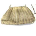 Anthropologie  The Frankie Raffia Clutch in Gold Bag Crossbody Chain Clutch Purse Photo 4