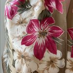 Liz Claiborne DarkPink/Taupe Floral Silk Rectangular Scarf Photo 1