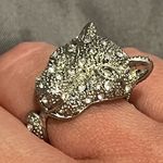 BCBGMAXAZRIA NWT  Rhodium Silver Crystal Studded Panther Cocktail Ring Size 5 Photo 0
