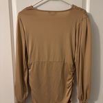 Chic Me  Gold V-Neck Long Sleeve Peplum, Sz M Photo 1