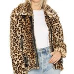 BLANK NYC Faux Fur Leopard Leopard Biker Jacket Size M Photo 5
