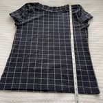 Ann Taylor L  Navy and White Check Top Photo 5