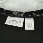 Chico's  Travelers Black Acetate Oriental Printed Causal Blouse Women's Size XL Photo 4