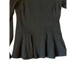 Carmen Marc Valvo  Long Sleeve Zip Stretch Peplum Hem Blouse Womens S Black Top Photo 6