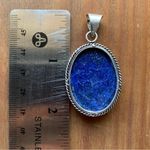 Lapis Lazuli Crystal Pendant Silver Oval Photo 1