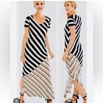 Chico's  Zenergy Diagonal Stripe Maxi Tee-Shirt Dress XL Photo 1