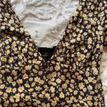 Urban Outfitters XS YELLOW AND BLACK FLORAL ROMPER JUMPSUIT V NECK Photo 1