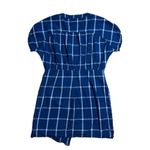 ZARA  trf Dark Blue Windowpane Cotton Mini Dress Women’s US M Photo 8