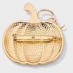 BaubleBar Sugarfix  Orange Green Enamel Gold Pin Brooch Halloween Pumpkin Gourd Photo 2