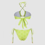 Cider  Floral Halter Tie Side Bikini Swimsuit Photo 6