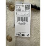 Mango NWT Large Cream/Black Contrast Trim Collared Gold Button Cardigan Sweater Photo 3