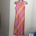 Vintage Victoria Holley Pink and Orange Plaid Maxi Dress Ruffle Trim Size 4P Photo 7