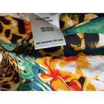 John Mark  Hawaiian Jungle Floral Animal Print Long Sleeve Button Blouse Large Photo 2