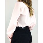 Vintage Sheer Pleated Blouse in Light Pink | Size L Size L Photo 2