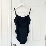 La Blanca  Classic Square Neck Black Bathing Swimsuit Low Back Skinny Strap 14 Photo 3