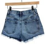 PacSun Vintage High Rise Denim Shorts Womens 24 Medium Wash Distressed Festival Photo 2