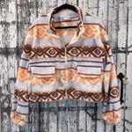 SO  tribal fleece cropped zip up jacket Photo 0