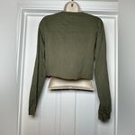 PINK - Victoria's Secret Victoria’s Secret PINK Collection Distressed Forest Green Long Sleeve Crop Top S Photo 4