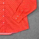 Lands' End No Iron Supima Button Down Shirt Women's 12 Watermelon Sorbet Print Pink Photo 1