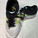 New Balance White and Black Athletic Shoes with Lime Accents Photo 4