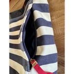 Tommy Hilfiger Navy Blue, Cream Canvas, Chain Shoulder Bag, Gold Tone EUC Photo 8