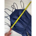 Blondie Nites Blue Satin Jeweled Embellished Strappy Cocktail Dress Juniors Sz S Photo 2