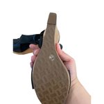 Diane Von Furstenberg  Women's Natural Black Leather Wedges Sandal Size 7.5 Photo 4