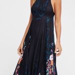 Free People Embrace It Maxi Dress Size Medium Floral Flowy Black Blue Photo 2