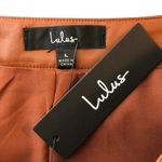 Lulus Most Fab Brown Vegan Leather Button-Front Mini Skirt L Photo 2