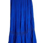 Chico's Chico’s Electric Blue Casey Crochet Inset Tiered Maxi Skirt Size 12 Photo 0