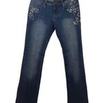 Clash bootcut flower stitched blue jeans size 5 Photo 0