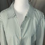 Zac and Rachel  Mint and White Striped Shirt Photo 1