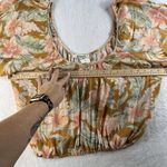 Rip Curl  XL Always Summer Gold Floral Tropical Bubble Hem Top Crinkle Gauzy NEW Photo 11