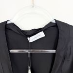 All Things Golden Black Satin Wrap Mini Dress Size M Photo 4