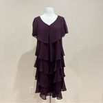 Slny  Tiered Rhinestone Capelet Dress in Fig Size 14 NWT Photo 3