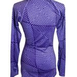 Nike  Pro athletic purple printed fitted v-neck performance long sleeve top sz S Photo 1