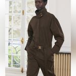 ZARA NWT Collection Long Brown Belted Jumpsuit Flight Suit Coveralls Romper S Photo 2