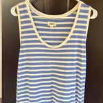 Pact EUC Softspun Orgqnic Cotton Tank Midi Dress Blue White Stripe Size XL Photo 2