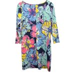 Lilly Pulitzer Marlowe Dress Navy Big Flirt Hibiscus Floral Print Size Medium Photo 7