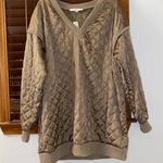 Anthropologie NWT $128 x Flat White Quilted V Neck Long Sleeves Pullover L Photo 0