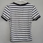 Maeve  by Anthropologie Crew Neck Short Sleeve Tee Sz S Black White Striped Photo 1
