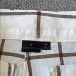 Worthington  Off White/Brown Windowpane Shorts SIZE 12 Photo 2